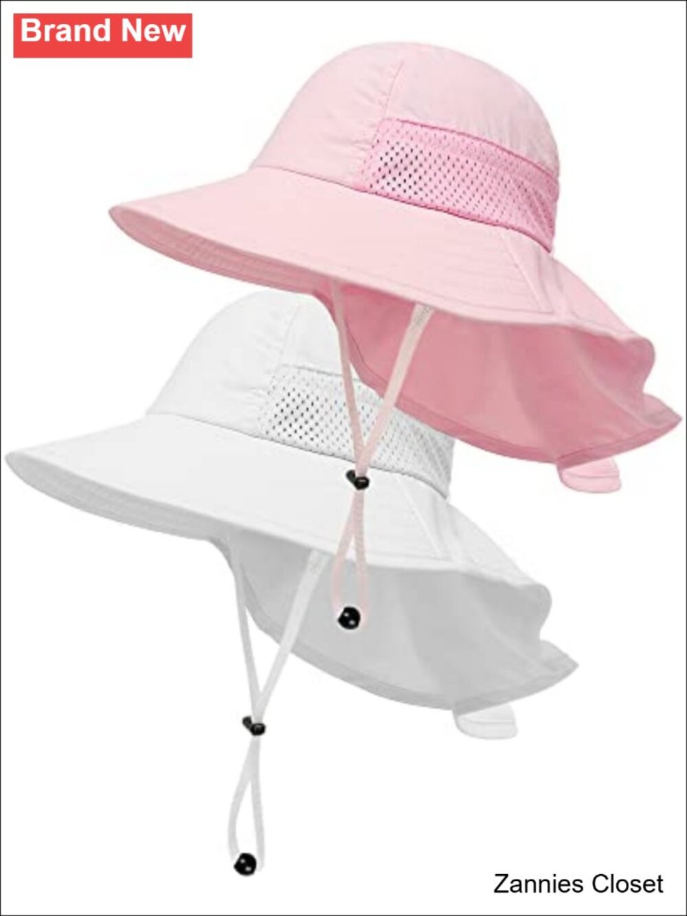 🤠 Toddler Kids Sun Hat Beach Bucket Hat Wide Brim Adjustable Chin Strap UPF